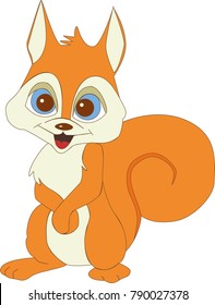 Merry cartoon squirrel