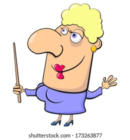 Merry cartoon teacher