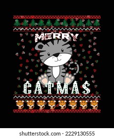 Merry Catmas - ugly Christmas design