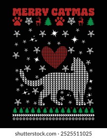 
MERRY CATMAS VECTOR JUMPER TSHIRT DESIGN