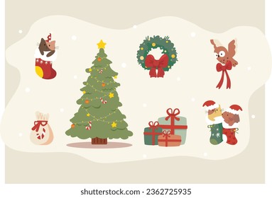 merry charismas tree gift snow
