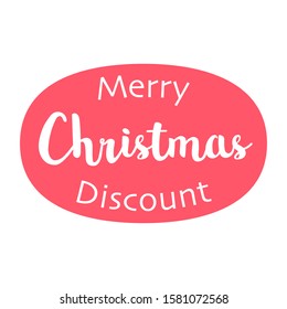 Merry chirstmas Discount Sign Text  Vector Typography Calligraphy font