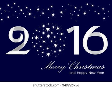 Merry Chistmas and  happy new year 2016 Text Design