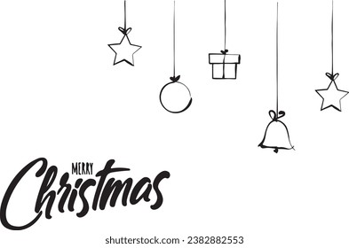 Merry Chistmas illustration with garland background, Christmas ornament
