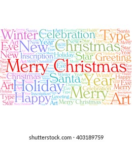 merry chistmas ,Word cloud art  background
