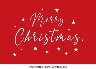 Merry Chrismas on Red Background