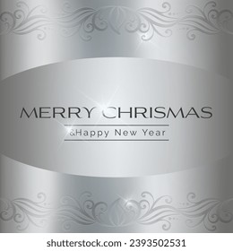 merry chrismas silver backgraund glitter