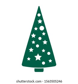 Merry Chrismas tree icon isolated on white background. Vector illustration. Eps 10.