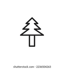 Icono de árbol de navidad en ilustración vectorial de fondo blanco.