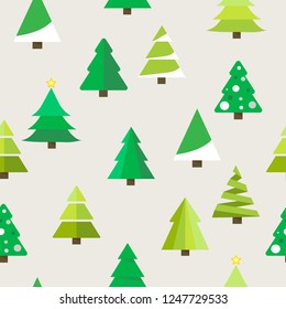 Merry Chrismas tree icon pattern on gray background vector illustration flat desing