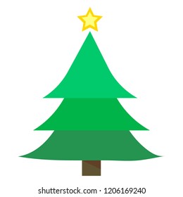 Merry Chrismas tree icon set on white background vector illustration flat desing