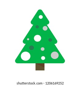 Merry Chrismas tree icon set on white background vector illustration flat desing