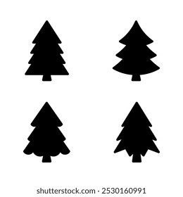 Fröhliches Weihnachtsbaum-Symbol auf grauem Hintergrund, Vektorgrafik, flaches Design	