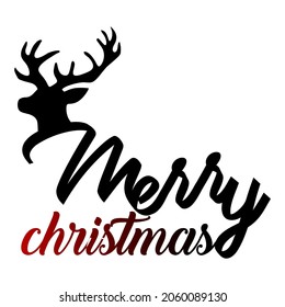 Merry Chrismas Vector deer head font