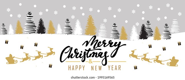 Merry Chrismast and Happy New Year set. beautiful designs for greeting cards, decorations, banners, websites, social media and your other business