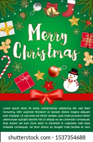 Merry Chrismast Sale With Object Top View Poster