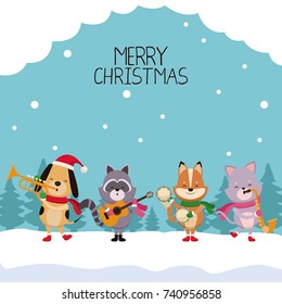 Merry chrismtas card cartoon