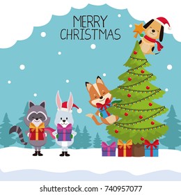 Merry chrismtas card cartoon