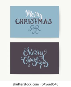 Merry Chrisrmas - greeting card template. Vector art. Handdrawn lettering for holiday celebration.