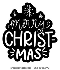 merry christ mas merry christmas black vector graphic design and cut file