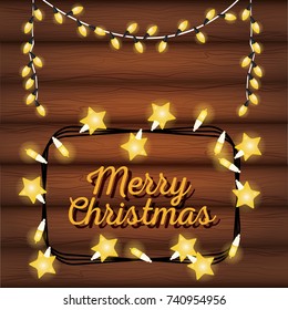 Merry christams card with lights