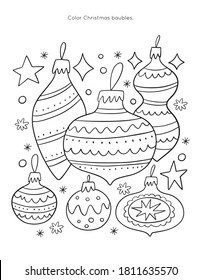 Merry Christas worksheets and coloring page for kids. Happy New year activity for kids