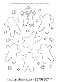 Merry Christas worksheets and coloring page for kids. Happy New year activity for kids