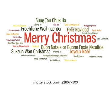 Merry christmas 2015 tree word tag cloud in many way