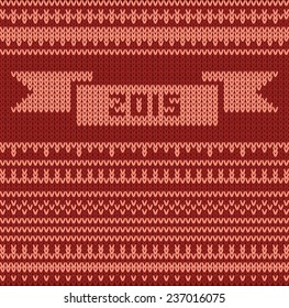 Merry Christmas 2015 typographical celebration concept with red background and place for text. Vector illustration. 