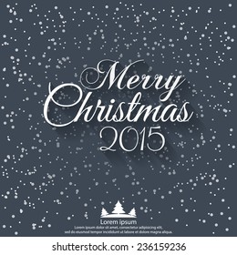 Merry Christmas 2015 vector illustration for holiday design, party poster, greeting card, banner or invitation.