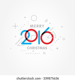 merry christmas 2016 numerals