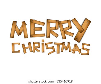 Merry Christmas 2016 Wooden Text
