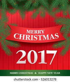 Merry Christmas 2017. Christmas greeting card