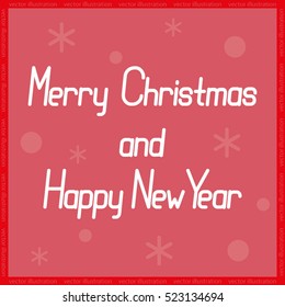 Merry Christmas and 2017 Happy New Year text. Vector illustration eps10.