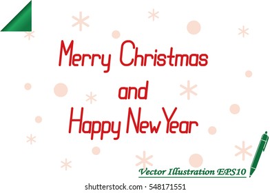 Merry Christmas and 2017 Happy New Year text. Vector illustration eps10.