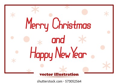 Merry Christmas and 2017 Happy New Year text. Vector illustration.