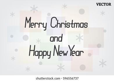Merry Christmas and 2017 Happy New Year text. Vector illustration eps10.