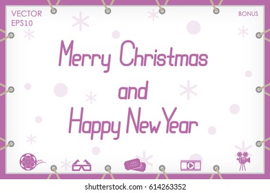 Merry Christmas and 2017 Happy New Year text. Vector illustration eps10.