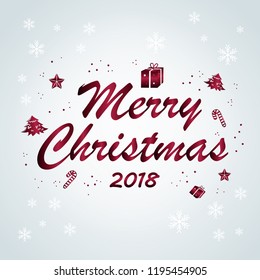 merry christmas and 2018 with blue background