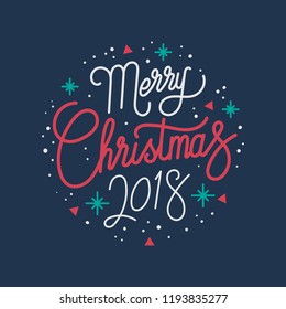 Merry Christmas 2018 greeting badge vector