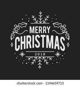 Merry Christmas 2018 Greeting Badge Vector
