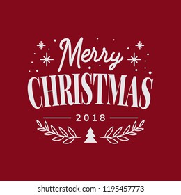 Merry Christmas 2018 greeting badge vector