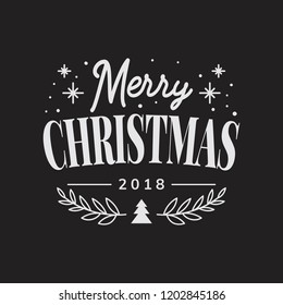 Merry Christmas 2018 greeting badge vector