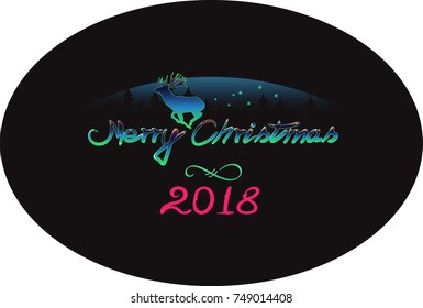 Merry Christmas 2018 inscription 