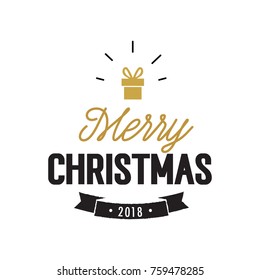 Merry Christmas 2018 with shining present
