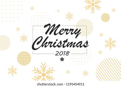 merry christmas and 2018 with white background