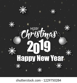 Merry Christmas And 2019 Happy New Year background