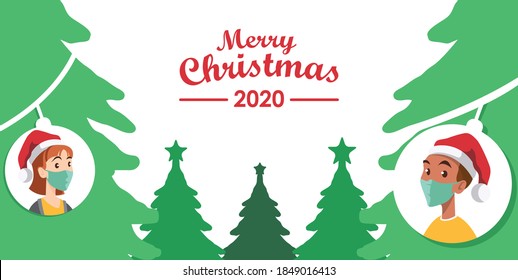 merry christmas 2020 background illustration