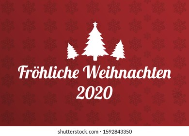 Merry Christmas 2020 vector (German speak: Frohliche Weihnachten)