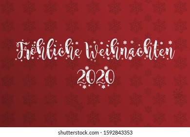 Merry Christmas 2020 vector (German speak: Frohliche Weihnachten)